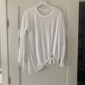 Lululemon White Oversized Long Sleeved Shirt - Size L